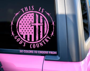This is Gods Country Decal, Religious Decal, Christian Sticker