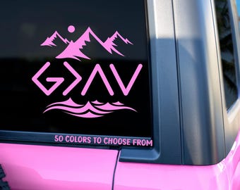 God is Greater than the Highs and Low Car Decal