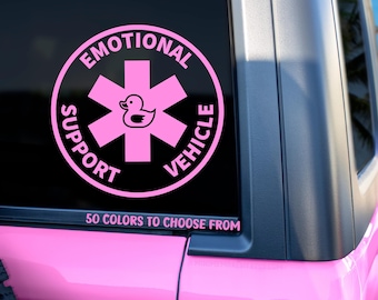 Emotional Support Vehicle Decal | Mental Health Awareness Car Sticker | Funny Anxiety Decal | Vinyl Window Sticker | Gift for Therapy Friend