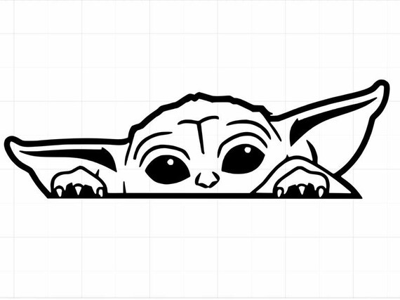 Download Peek A Boo Baby Yoda Car Decal Etsy