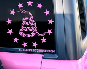 Betsy Ross Gadsden Flag Vinyl Decal: Patriotic 1776