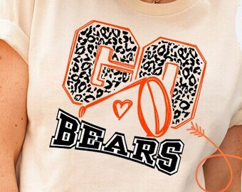 Leopard Go Bears Svg, Bears Svg, Football Svg, School Pride, Bears Go Svg, Bears Png, Silhouette Cut File, School Team svg Digital Download