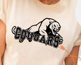 Cougars SVG PNG + Numbers, Cougars Face svg, Stacked Cougars svg, Cougars Mascot svg, Cougars Cheer svg, Cougars Vibes svg, Cougar Sport
