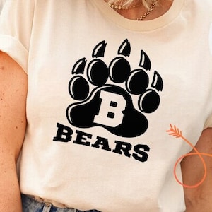 Bears Football Svg, Bears Paw Svg, Football Svg, School Pride, Bears Mascot Svg, Bears Png, Silhouette Cut File, Digital Download