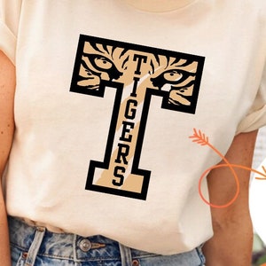 Tigers SVG PNG + Numbers, Tiger Eyes Letter T svg, Stacked Tigers svg, Tigers Mascot svg, Tigers Cheer svg, Tigers Vibes svg, Tigers Sport