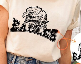 Eagles Svg + Numbers, Eagles Svg, Svg Football, School Pride, Eagles Mascot Svg, Eagles Sport Png, Shirt Silhouette Cut File