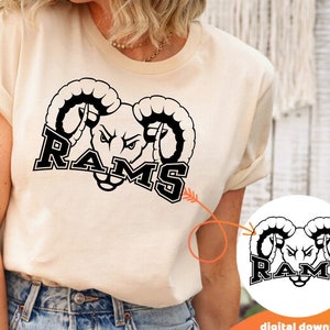 Rams Svg + Numbers, Rams Svg, Svg, School Pride, Rams Mascot Svg, Rams Sport Png, Shirt Silhouette Cut File