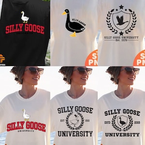 5 Silly Goose University Bundle Crewneck Sweatshirt PNGs, Silly Goose University Shirt SVG,Funny Goose,Funny Shirt Png,Funny Goose Tshirt