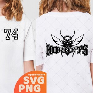 Hornets Svg + Numbers, Hornets mom Svg, Svg Sport mascot, School Pride, Hornets Sport Mascot Svg, Hornets Png, Shirt Cut File