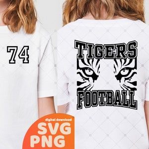 Tigers SVG PNG + Numbers, Tigers Face svg, Stacked Tigers svg, Tigers Mascot svg, Tigers Cheer svg, Tigers Eyes svg, Tigers Football