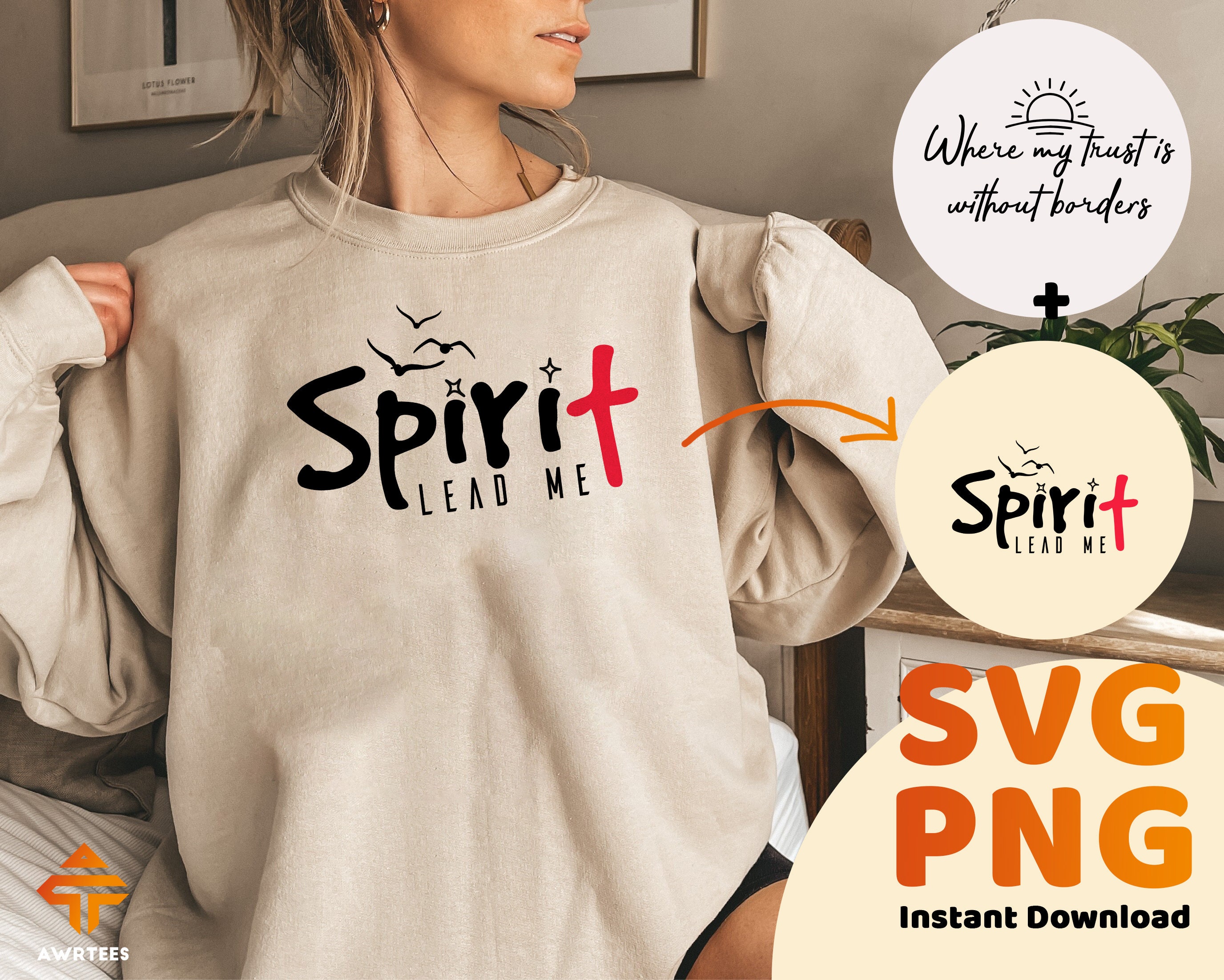 Spirit Lead Me Svg Png, Double Boho Christian Quote SVG, Sleeve Shirt ...