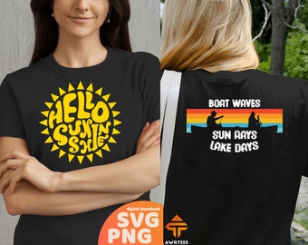Boat Waves Sun Rays Lake Days Svg, Hello Sunshine Svg, Summer Lake Svg, Lake Vacation Svg, Summer Lake Png, Lake Days Svg, Lake Shirt Svg