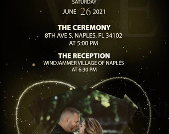 Custom Personalized Wedding Video Invitation, Animated Wedding Invitation , We add your Details & Program After Effects made