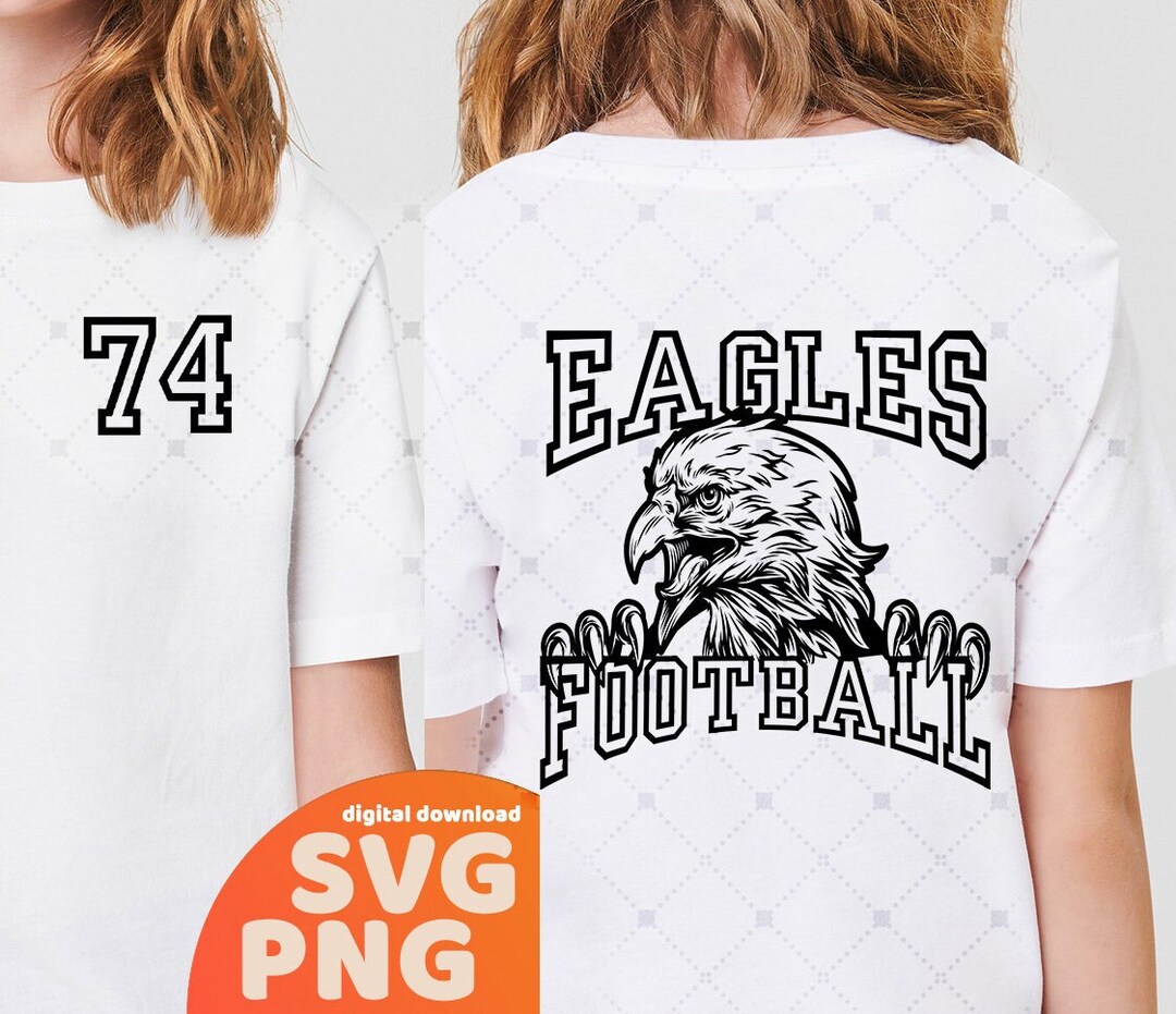 Eagles Football Svg Numbers, Eagles Svg, Football Svg, School Pride
