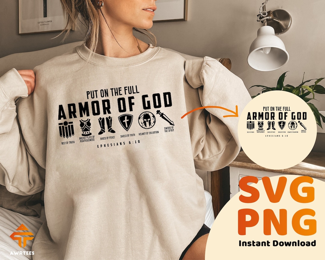 Full Armor of God Design SVG PNG Christian Cricut and Silhouette File