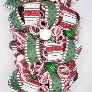 Christmas Ornament Centerpiece, Winter Door Swag, Traditional Holiday Mantle Decor