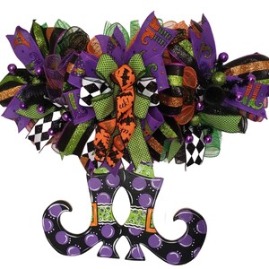 Wicked Witch Rail, Halloween Door Hanging, Spooky Mantle Decor
