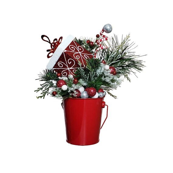 Christmas Present Centerpiece Holiday Mantle Decor Winter Etsy