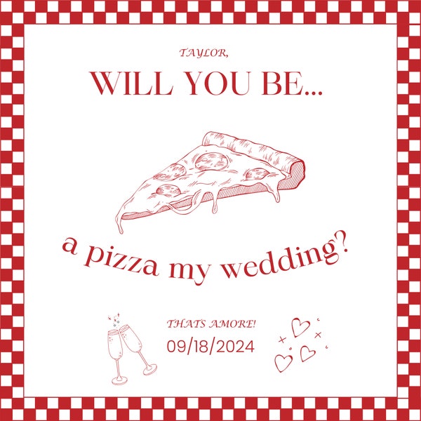 Sind Sie eine Pizza Meine Hochzeit Digital Download Anpassbare, Brautjungfer Pizza Box Vorschlag Vorlage