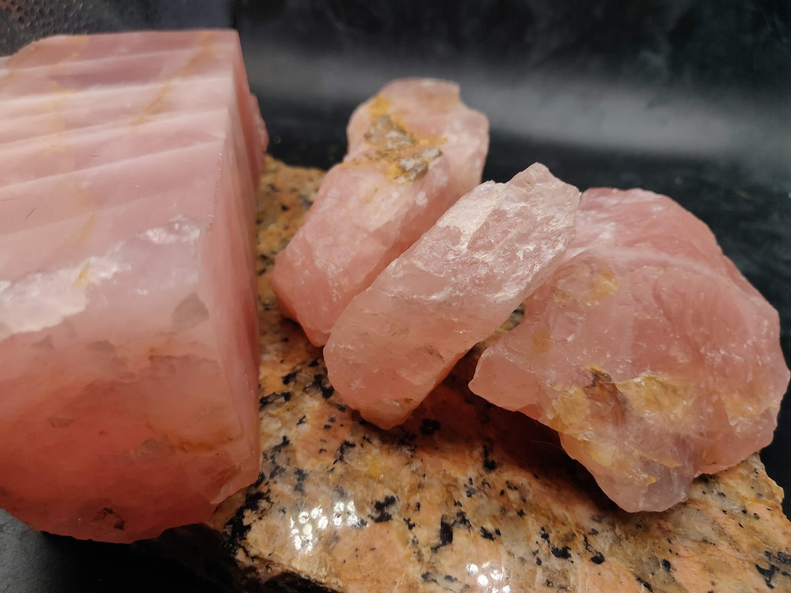 Rose Quartz Rough With Rich Pink Hues and White Striations/ Etsy