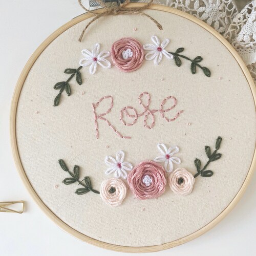 Personalised Embroidery Hoop Modern Embroidery Hoop Art Etsy
