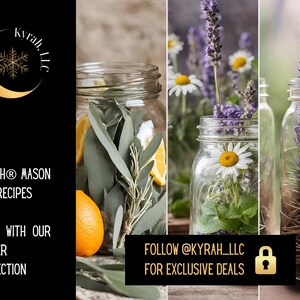 Coleção de inverno de 3 elixires de limpeza ecológicos | Cartão de receitas KYRAH® Mason Jar (faça você mesmo/com crianças) | Crie sua calma e limpe seu santuário