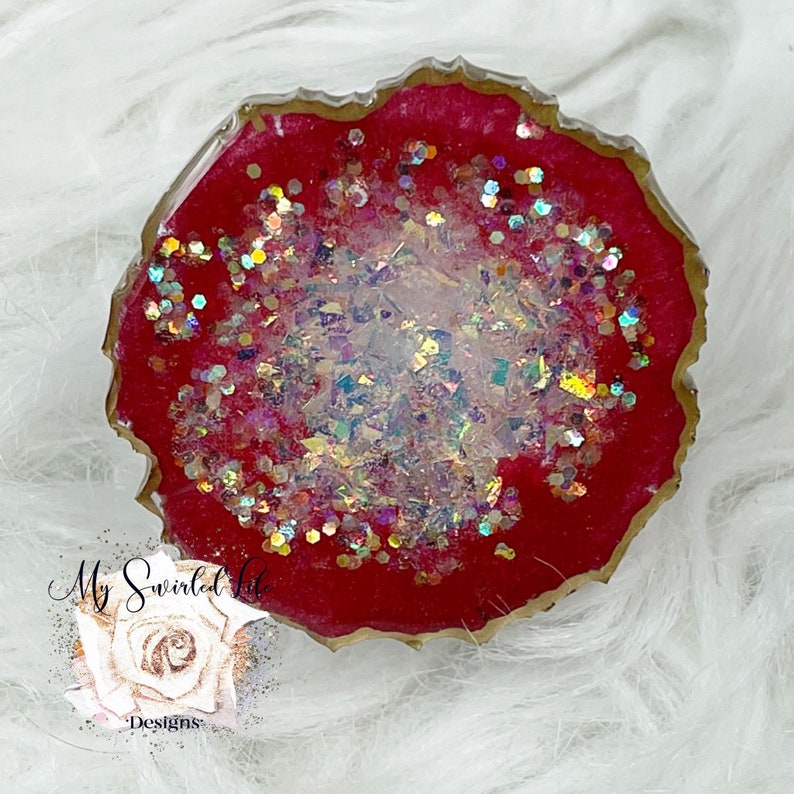Custom Pop Socket Resin Geode Phone Grip Color shifting Pink Geode Phone Grip Gifts for her Pink Agate Phone Accessories Gold Agate