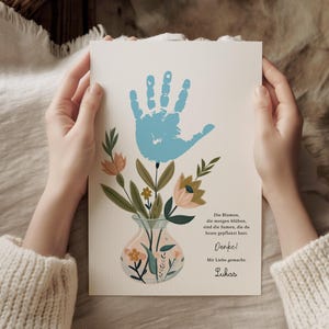 Abschiedsgeschenk Erzieherin – Handabdruck Blumenstrauß – Danke Karte – DIY Geschenk – Kindergarten – Lehrer Abschied