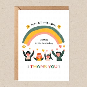 Tarjeta de agradecimiento para maestros imprimible / Diseño de arcoíris / De estudiantes o niños / Fin de año escolar / Descarga instantánea / Agradecimiento al maestro