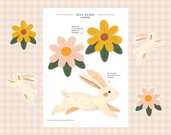 Printable Easter Garland – Bunny Egg Flower Banner – Easter Decoration – Spring Home Decor – Digital Download