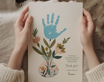 Farewell Gift for Kindergarten Teacher, Handprint Bouquet, Gift