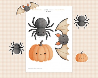 Printable Halloween Garland, Pumpkin Bat Spider Banner, DIY Halloween Bunting, Spooky Party Decor, Classroom Decor, Instant Download
