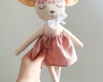 Lamb sewing pattern - make a cloth lamb doll / stuffed animal toy and clothes for Easter Basket or Easter decor by Leesie and Pip patterns