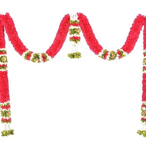 Bella porta rosa Set Toran Ghirlanda artificiale calendula Fiori fatti a mano Ghirlande Decorazione per la casa Decorazione per matrimoni Decorazione a parete Indiana