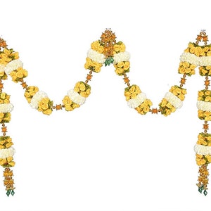 Golden Bella Rosa Thoma Set Di Porte Toran Calendula Artificiale Ghirlanda Fiori Fatti a mano Ghirlande Decorazione Per la Casa Matrimonio Muro Appeso Indiano