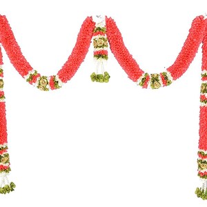 Bella cono forma porta set Toran artificiale calendula ghirlanda fiori fatti a mano ghirlande decorazione per la casa decorazione del matrimonio parete appesa indiana