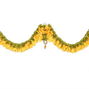 Bella cono forma porta set Toran artificiale calendula ghirlanda fiori fatti a mano ghirlande decorazione per la casa decorazione del matrimonio parete appesa indiana