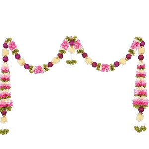 Bella cono forma Porta Set artificiale mariglia Garland fatti a mano Fiori ghirlande per la decorazione della casa matrimonio decoro muro appeso indiano