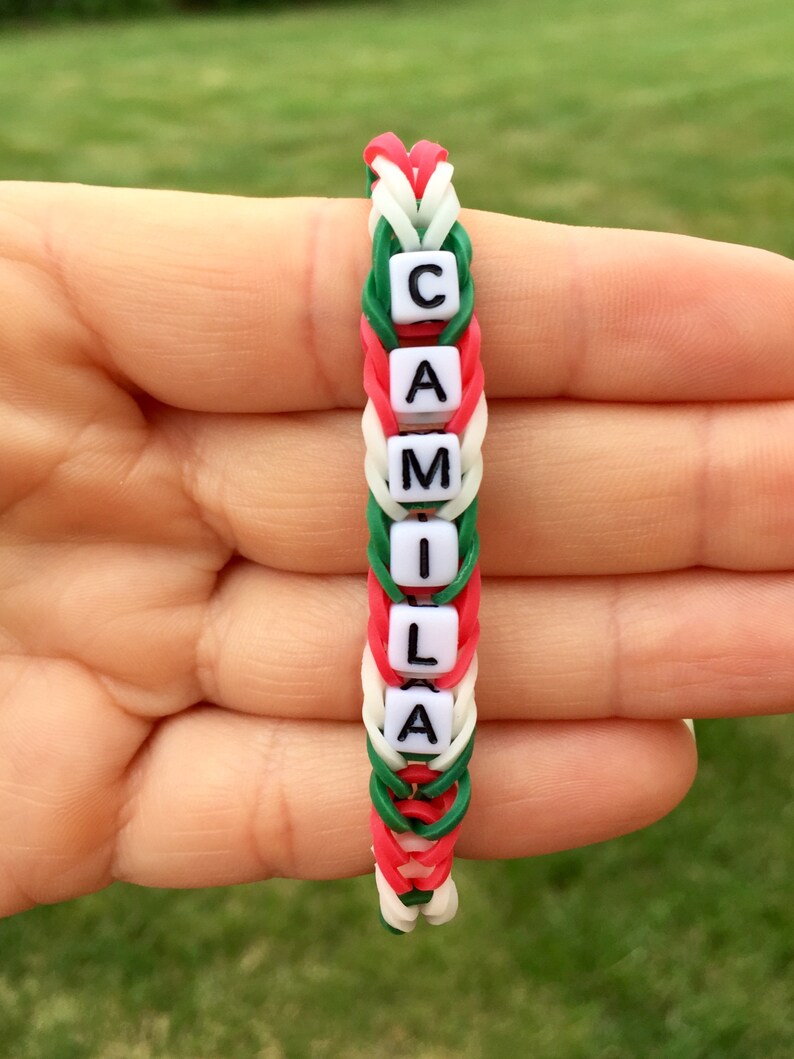 Hispanic Flag Bracelets Rainbow Loom Bracelet Puerto Rico Etsy