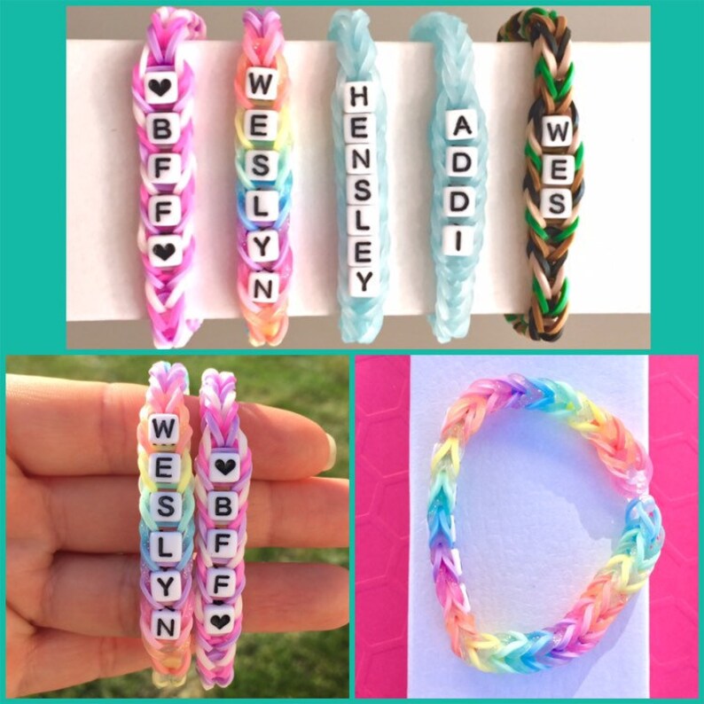 Personalized Friendship Bracelets Rainbow Loom Name Bracelet Etsy