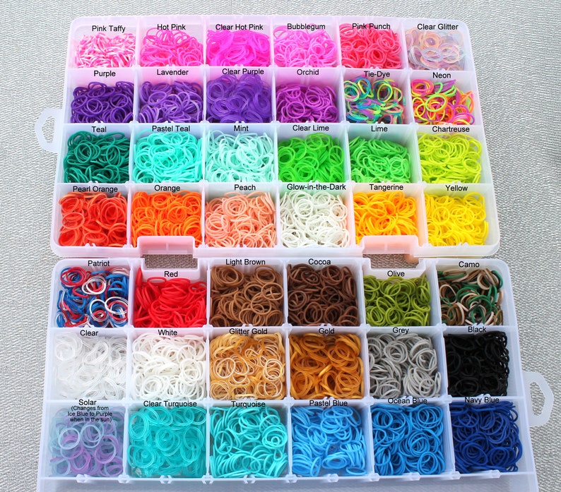 New Neon Pink & Pastel Rainbow Loom Bands Friendship Etsy