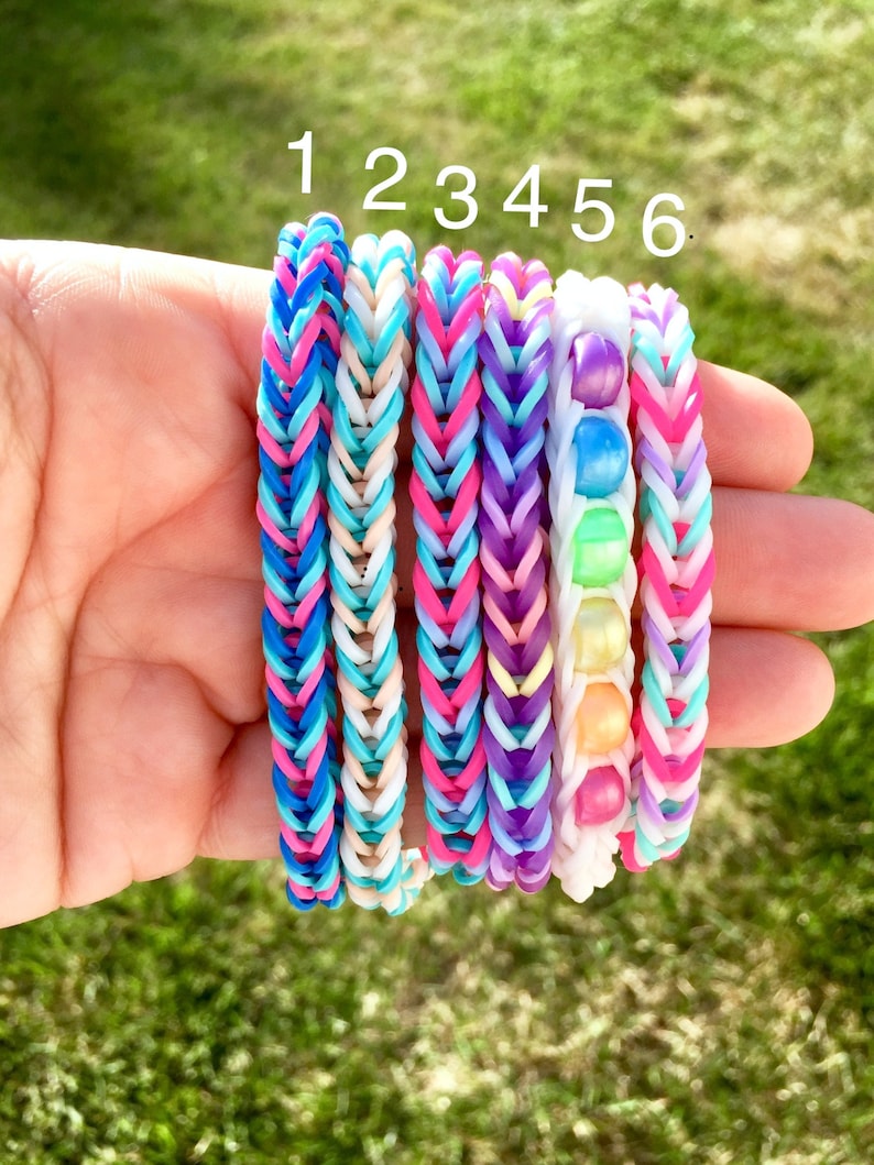 New Neon Pink & Pastel Rainbow Loom Bands Friendship Etsy