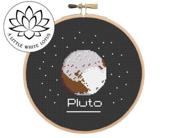 Pluto - Cross Stitch PATTERN - Digital Download - Compatible With Pattern Keeper Software - Level MEDIUM - Space, Solar System, Pluto