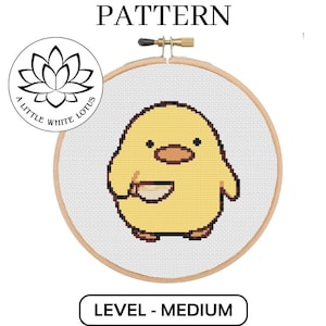 Duck With Knife - Plain Version - Cross Stitch PATTERN - Digital Download - Compatible With Pattern Keeper Software - Level MEDIUM - Memes