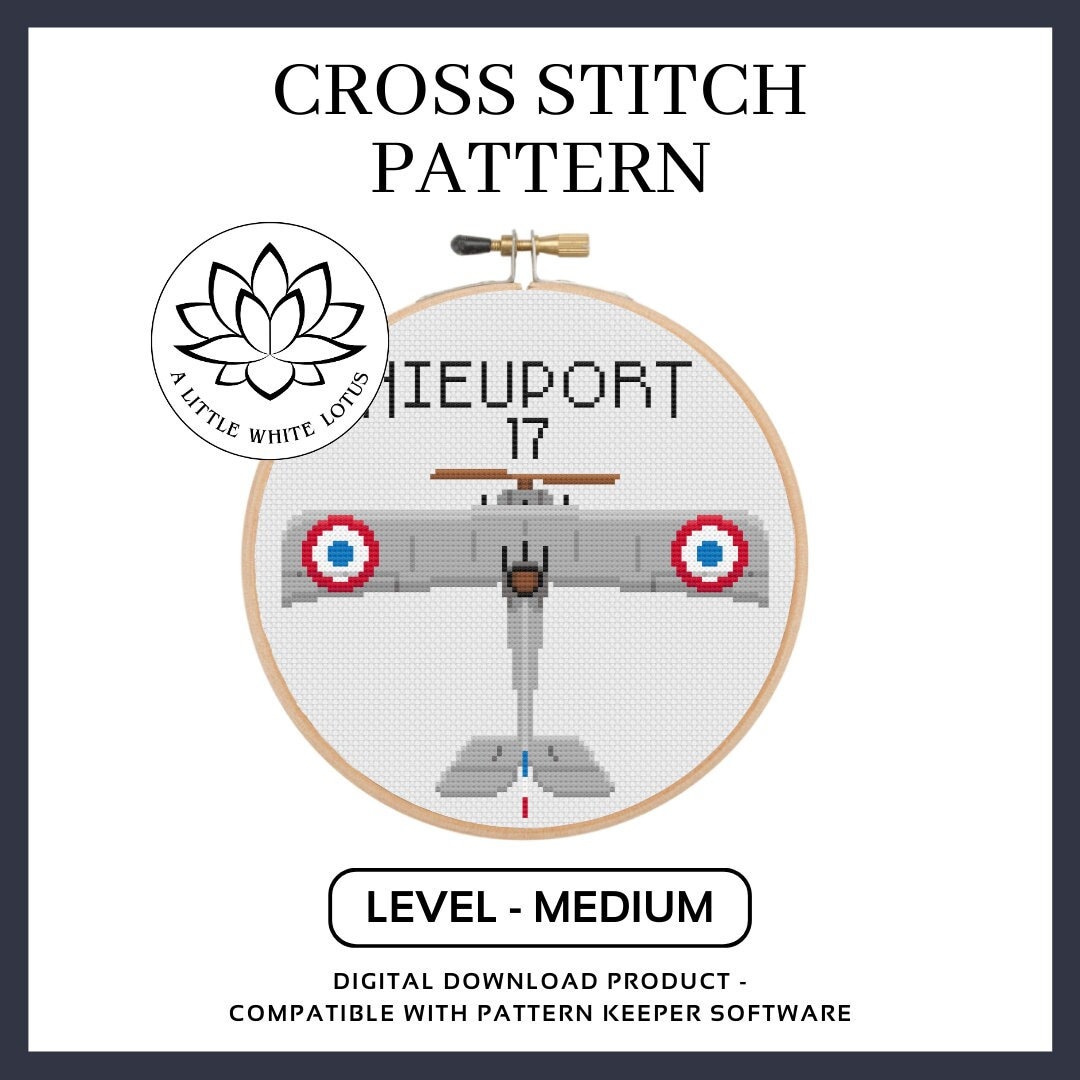 Nieuport 17 - WW2 French Fighter Biplane - Cross Stitch PATTERN ...