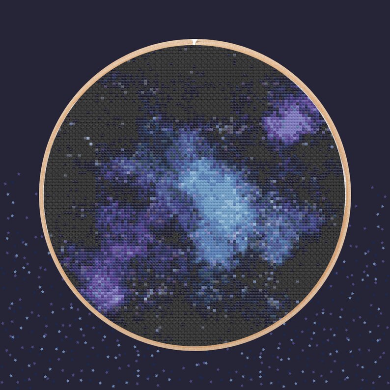 Galaxy of Blue Cross Stitch PATTERN Digital Download Compatible With