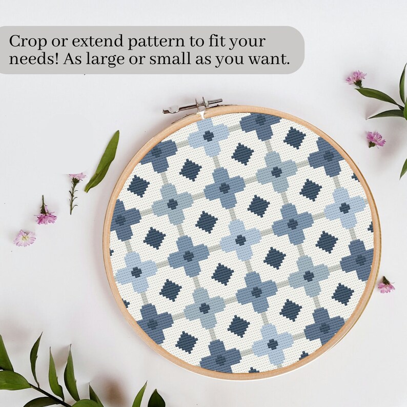 Azula Floret Tile - Cross Stitch PATTERN - Digital Download ...