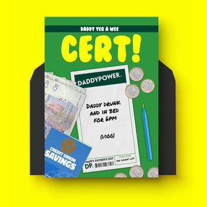 Daddy Power Fête des pères CARD | | wee Cert  Carte de vœux irlandaise