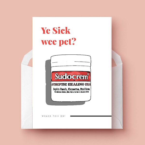 Derry Get well soon Card | Sick CARD | Personalised birthday card