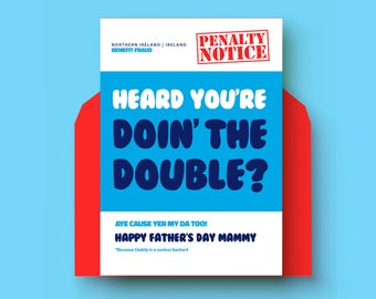 Benefit Fraud  Irish Humour Father's Day Greetings Card | Irish Father's Day Father's Day Card